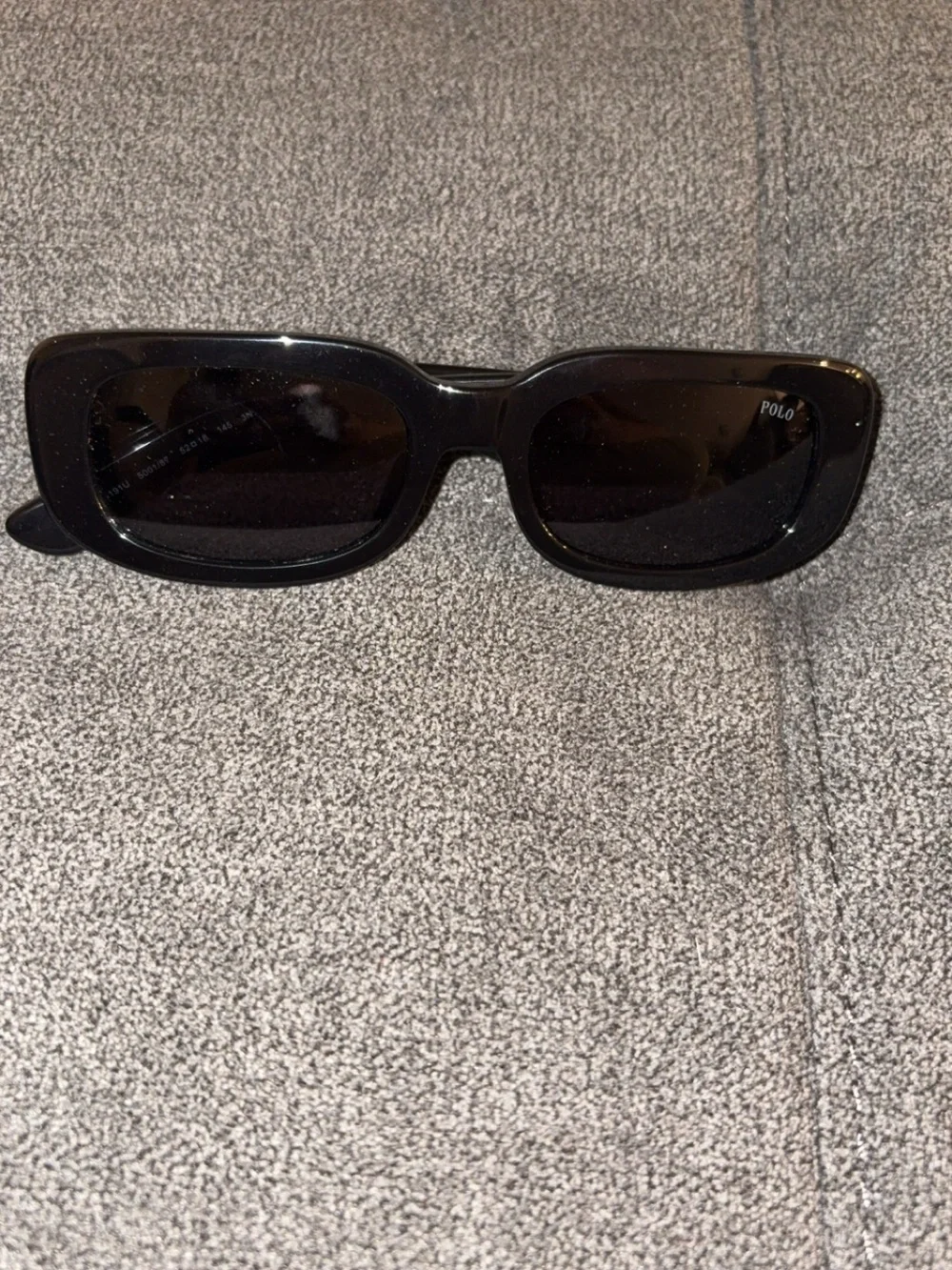 Polo by Ralph Lauren Black Rectangular Women’s Sunglasses - Glossy Frame